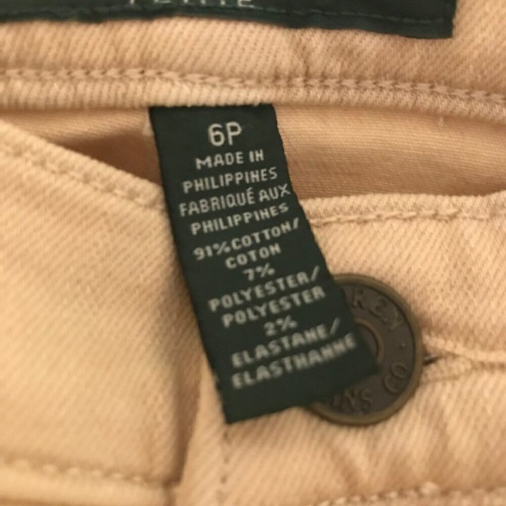 LRL Lauren Jeans Co. Women's Classic Ankle Jeans Beige Size 6 Petite - Picture 7 of 10